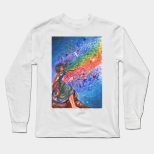 a beautiful mind colorful ink painting Long Sleeve T-Shirt